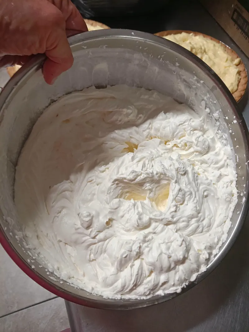Coconut cream pie step: Whip