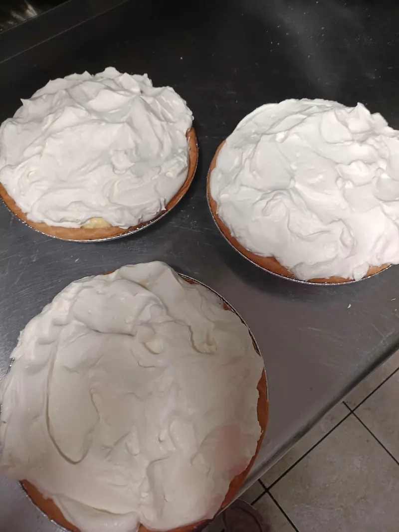 Coconut cream pie step: Top